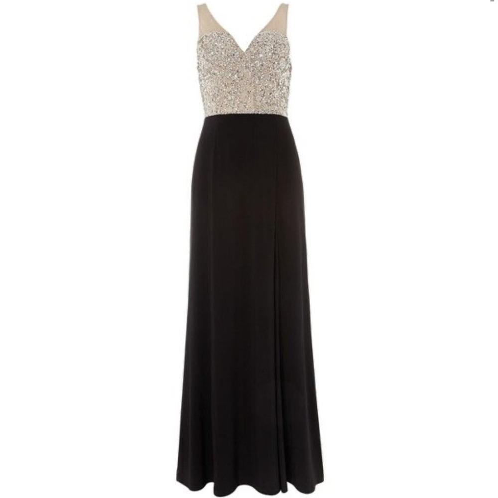 Hailey Adrianna Papell Black Dress with Sheer Sequin Bodice